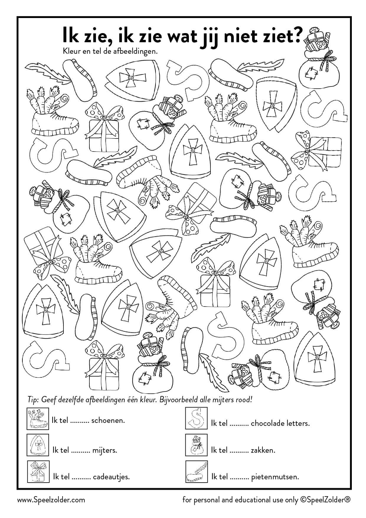 Print-spellen en puzzels Sinterklaas SpeelZolder