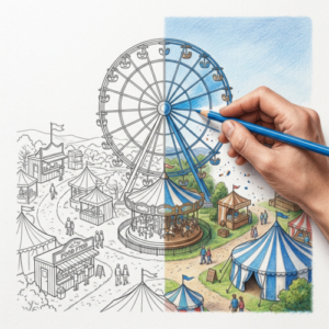Kleurplaat kermis