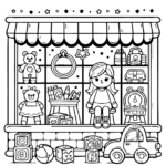 Sinterklaas kleurplaat speelgoedwinkel