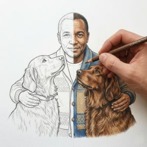 mensen en hun dieren kleurplaten