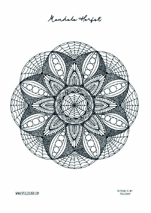 kleurplaat herfst mandala